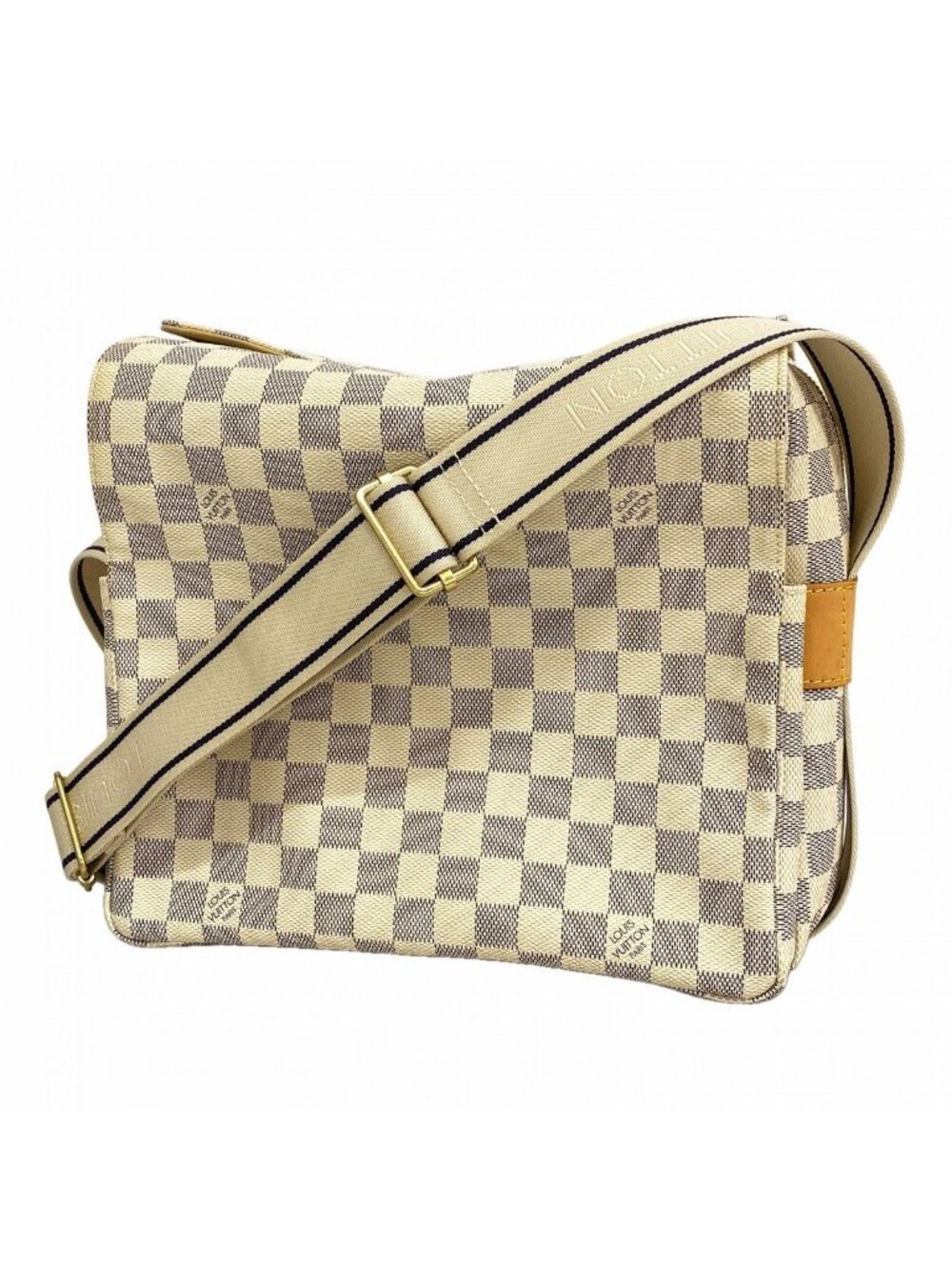 Louis Vuitton Shoulder Bag Damier Azur Naviglio White